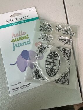 Spellbinders 'Hello Sweet Friend' Cutting Dies & A Clear Stamp Set - Pastel